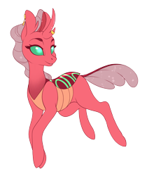 Size: 1728x2056 | Tagged: safe, artist:silkensaddle, oc, oc only, oc:clypeus, changedling, changeling, pony, reformed, simple background, solo, transparent background