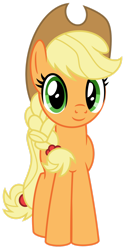 Size: 1024x2011 | Tagged: safe, artist:emeraldblast63, applejack, earth pony, pony, g4, alternate hairstyle, anniversary, applejack's hat, cowboy hat, hat, simple background, solo, transparent background