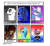 Size: 1336x1216 | Tagged: safe, artist:asthethicwave, princess flurry heart, princess luna, rainbow dash, alicorn, dog, human, pegasus, pony, g4, animal crossing, bust, chest fluff, clothes, countryhumans, crossover, doki doki literature club!, ethereal mane, female, k.k. slider, mare, missing accessory, monika, school uniform, simple background, six fanarts, smiling, starry mane, transparent background, united states