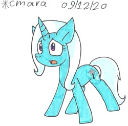 Size: 887x872 | Tagged: safe, artist:cmara, trixie, pony, unicorn, g4, female, mare, open mouth, simple background, solo, traditional art, white background