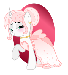 Size: 1280x1397 | Tagged: safe, artist:tenderrain-art, oc, oc only, oc:sweetheart, pony, unicorn, clothes, dress, female, gala dress, mare, simple background, solo, transparent background