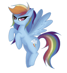 Size: 1710x1866 | Tagged: safe, alternate version, artist:insomniaqueen, rainbow dash, pegasus, pony, g4, background removed, eyelashes, female, mare, rearing, simple background, solo, transparent background