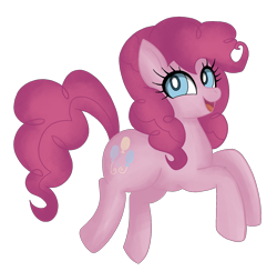 Size: 1584x1544 | Tagged: safe, alternate version, artist:insomniaqueen, pinkie pie, earth pony, pony, g4, background removed, eyelashes, female, mare, open mouth, simple background, smiling, solo, transparent background