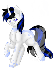 Size: 1080x1440 | Tagged: safe, artist:silentwolf-oficial, oc, oc only, pony, unicorn, colored hooves, horn, raised hoof, signature, simple background, smiling, solo, speedpaint available, transparent background, unicorn oc, watermark