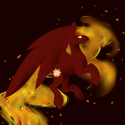 Size: 2500x2500 | Tagged: safe, artist:toptian, nightmare star, alicorn, pony, g4, 2017, alternate design, female, high res, mane of fire, mare, solo
