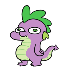 Size: 556x593 | Tagged: safe, artist:jargon scott, spike, dragon, g4, cute, simple background, solo, spikabetes, spork, squatdragon, transparent background