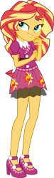 Size: 3786x12462 | Tagged: safe, artist:alandssparkle, sunset shimmer, equestria girls, g4, my little pony equestria girls: friendship games, absurd resolution, clothes, cutie mark, cutie mark on clothes, dress, female, looking at you, school spirit, shoes, simple background, solo, transparent background, vector