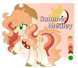 Size: 1280x1123 | Tagged: safe, artist:blazenly-obvious, artist:mint-light, oc, oc only, oc:summer medly, earth pony, pony, apron, base used, clothes, cowboy hat, earth pony oc, female, floppy ears, freckles, hat, offspring, parent:big macintosh, parent:fluttershy, parents:fluttermac, simple background, solo, transparent background, unshorn fetlocks