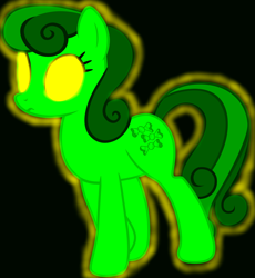 Size: 5020x5450 | Tagged: safe, artist:mellow91, artist:mundschenk85, edit, vector edit, bon bon, sweetie drops, oc, oc only, oc:the supreme being, pony, g4, absurd resolution, black background, female, glowing eyes, possessed, show accurate, simple background, solo, vector, yellow eyes