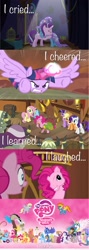 Size: 1001x2826 | Tagged: safe, edit, edited screencap, screencap, apple bloom, applejack, big macintosh, carrot cake, cheerilee, cup cake, derpy hooves, discord, doctor whooves, fluttershy, granny smith, mayor mare, pound cake, princess celestia, princess luna, pumpkin cake, rainbow dash, rarity, scootaloo, spike, spitfire, starlight glimmer, sweetie belle, time turner, trixie, twilight sparkle, alicorn, draconequus, dragon, earth pony, pony, yak, mlp fim's tenth anniversary, g4, no second prances, too many pinkie pies, twilight's kingdom, yakity-sax, 2010, cake twins, collage, cutie mark crusaders, g3 faic, gritted teeth, happy birthday mlp:fim, magic, male, party cannon, siblings, thank you, twilight sparkle (alicorn), twins, yovidaphone