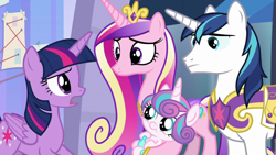 Size: 1920x1080 | Tagged: safe, screencap, princess cadance, princess flurry heart, shining armor, twilight sparkle, alicorn, pony, g4, the ending of the end, twilight sparkle (alicorn)