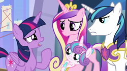 Size: 1920x1080 | Tagged: safe, screencap, princess cadance, princess flurry heart, shining armor, twilight sparkle, alicorn, pony, g4, the ending of the end, twilight sparkle (alicorn)