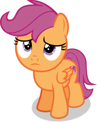 Size: 6274x7858 | Tagged: safe, artist:starcollider, scootaloo, pegasus, pony, g4, growing up is hard to do, .svg available, absurd resolution, cute, cutealoo, female, filly, sad, sadorable, show accurate, simple background, transparent background, vector