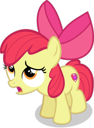 Size: 6174x8402 | Tagged: safe, artist:starcollider, apple bloom, earth pony, pony, g4, growing up is hard to do, .svg available, absurd resolution, adorabloom, cute, female, filly, sad, sadorable, show accurate, simple background, transparent background, vector