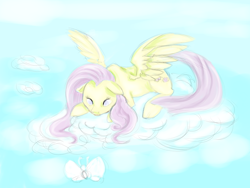 Size: 1600x1200 | Tagged: safe, artist:ashesdarkpony, fluttershy, pegasus, pony, g4, cloud, female, solo