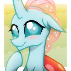 Size: 2048x2048 | Tagged: safe, artist:whitequartztheartist, ocellus, changedling, changeling, g4, :3, blushing, bust, cute, diaocelles, female, high res, portrait, solo