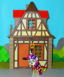Size: 816x979 | Tagged: safe, alternate version, artist:malte279, part of a set, sweetie belle, pony, unicorn, g4, craft, embossing, irl, metal foil, photo, playmobil, relief