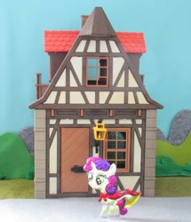 Size: 830x963 | Tagged: safe, alternate version, artist:malte279, part of a set, sweetie belle, pony, unicorn, g4, craft, embossing, irl, metal foil, photo, playmobil, relief