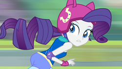 Size: 1920x1080 | Tagged: safe, screencap, rarity, human, equestria girls, g4, my little pony equestria girls: friendship games, ass, butt, discovery family logo, female, helmet, looking back, rearity, roller derby, roller skates, solo, sporty style