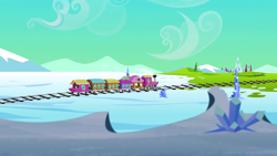 Size: 1280x720 | Tagged: safe, screencap, g4, the times they are a changeling, background, crystal empire, no pony, ponyville express, scenic ponyville