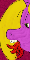 Size: 1080x2160 | Tagged: safe, artist:bryastar, oc, oc only, oc:bright star, pony, unicorn, close-up, closeup on the face, female, multiple tongues, tongue out, weird