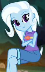 Size: 543x870 | Tagged: safe, artist:gmaplay, edit, trixie, equestria girls, g4, legend of everfree, camp everfree, crossed arms, solo