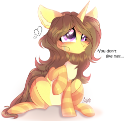 Size: 3648x3500 | Tagged: safe, artist:mint-light, oc, oc only, pony, unicorn, clothes, commission, crying, cute, heartbreak, high res, horn, ocbetes, raised hoof, sad, signature, simple background, socks, solo, striped socks, talking, unicorn oc, white background, ych result