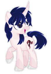Size: 1141x1633 | Tagged: safe, artist:thieeur-nawng, oc, oc only, pony, unicorn, base used, colored hooves, horn, looking back, open mouth, raised hoof, simple background, solo, transparent background, unicorn oc