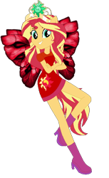 Size: 374x613 | Tagged: safe, artist:selenaede, artist:user15432, sunset shimmer, fairy, human, equestria girls, g4, base used, boots, clothes, crossed arms, crown, cutie mark, cutie mark on clothes, dress, element of empathy, element of forgiveness, fairy wings, fairyized, high heel boots, high heels, jewelry, pink shoes, ponied up, red dress, red wings, regalia, shoes, simple background, solo, transparent background, wings