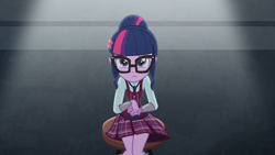 Size: 1920x1080 | Tagged: safe, screencap, sci-twi, twilight sparkle, equestria girls, g4, my little pony equestria girls: friendship games, adorkable, clothes, crystal prep academy, crystal prep academy uniform, cute, dork, female, nervous, school uniform, shy, solo, uniform