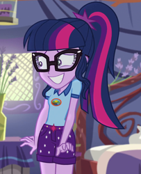 Size: 868x1068 | Tagged: safe, screencap, sci-twi, twilight sparkle, equestria girls, g4, my little pony equestria girls: legend of everfree, camp everfree outfits, cropped, solo