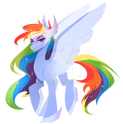 Size: 1920x1931 | Tagged: safe, artist:ryrxian, rainbow dash, pegasus, pony, g4, deviantart watermark, female, looking at you, mare, obtrusive watermark, one eye closed, simple background, smiling, smiling at you, solo, transparent background, watermark, wink, winking at you