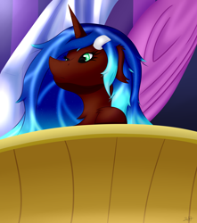 Size: 3440x3887 | Tagged: safe, artist:thebenalpha, oc, oc:aine aisling, alicorn, pony, alicorn oc, castle, female, high res, horn, mare, older, solo, waiting, wings