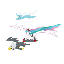 Size: 894x894 | Tagged: safe, artist:gatesmccloud, fleetfoot, gustave le grande, princess celestia, alicorn, griffon, pegasus, pony, cmc 10k, g4, alternate universe, clothes, corrupted, corrupted celestia, crown, crystal kingdom, crystalbolts, crystalestia, crystalfoot, crystave le grand, crystave le grande, dark magic, female, flying, hoof shoes, horn, jagged horn, jewelry, magic, peytral, possessed, possession, queen crystalestia, regalia, shoes, simple background, tiara, transparent background, trio