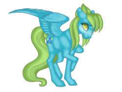 Size: 1500x1125 | Tagged: safe, artist:jaythemonstrosity, oc, oc only, oc:blueberry skies, pegasus, pony, female, floppy ears, long tail, mare, pegasus oc, shy, simple background, solo, transparent background, wings