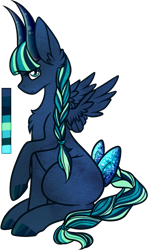 Size: 462x779 | Tagged: safe, artist:velnyx, oc, oc only, oc:abyssal choir, pegasus, pony, bow, female, horns, mare, simple background, solo, tail bow, transparent background