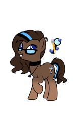 Size: 1024x1676 | Tagged: safe, artist:kb-gamerartist, oc, oc only, oc:blueberry oatmeal, earth pony, pony, choker, ear piercing, earring, female, glasses, grin, jewelry, mare, markings, multicolored hair, necklace, piercing, raised hoof, simple background, smiling, solo, transparent background