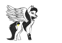 Size: 1000x700 | Tagged: safe, artist:darestorm, oc, oc only, pegasus, pony, eyes closed, pegasus oc, simple background, solo, white background, wings