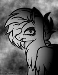 Size: 1240x1616 | Tagged: safe, artist:fusion sparkle, oc, oc only, oc:shiro, pegasus, pony, commission, dark, emo, evil, male, solo, stallion, wings