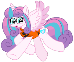 Size: 1107x928 | Tagged: safe, artist:徐詩珮, princess flurry heart, alicorn, pony, bubbleverse, series:sprglitemplight diary, series:sprglitemplight life jacket days, series:springshadowdrops diary, series:springshadowdrops life jacket days, g4, alternate universe, clothes, female, lifejacket, next generation, older, older flurry heart, simple background, transparent background