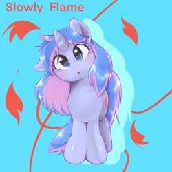 Size: 1536x1536 | Tagged: safe, artist:kurogewapony, oc, oc only, oc:slowly flame, pony, unicorn, female, head tilt, looking at you, mare, solo