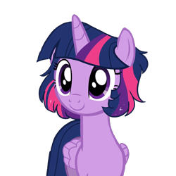 Size: 2000x2000 | Tagged: safe, artist:scarletskitty12, twilight sparkle, alicorn, pony, g4, alternate hairstyle, cute, high res, short mane, simple background, solo, transparent background, twiabetes, twilight sparkle (alicorn)