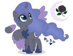 Size: 3400x2620 | Tagged: safe, artist:magicuniclaws, oc, oc only, alicorn, pony, female, high res, magical lesbian spawn, mare, offspring, parent:inky rose, parent:nightmare moon, simple background, solo, transparent background