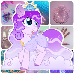 Size: 758x759 | Tagged: safe, artist:strawberry-spritz, oc, oc only, earth pony, pony, female, mare, moodboard, solo, water mane