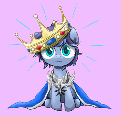 Size: 2727x2610 | Tagged: safe, artist:ce2438, oc, oc only, oc:moonlight toccata, pony, unicorn, age regression, anxious, cape, chaos, chaos star, clothes, crown, cyan eyes, female, filly, high res, jewelry, moon, noble, regalia, solo, storm, viscountess, wavy mouth