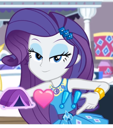 Size: 677x768 | Tagged: safe, screencap, rarity, human, camping must-haves, equestria girls, g4, my little pony equestria girls: better together, bedroom eyes, cropped, emoticon, flirting, lidded eyes, looking at you, out of context, rarity peplum dress, sexy, she knows