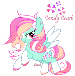 Size: 1640x1672 | Tagged: safe, artist:mint-light, oc, oc only, oc:candy crush, pegasus, pony, colored hooves, commission, pegasus oc, simple background, smiling, solo, transparent background, two toned wings, wings, ych result