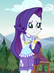 Size: 798x1080 | Tagged: safe, screencap, rarity, equestria girls, g4, my little pony equestria girls: legend of everfree, camp everfree outfits, clothes, cropped, cute, cutie mark, cutie mark on clothes, female, jewelry, solo