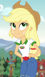 Size: 636x1079 | Tagged: safe, screencap, applejack, equestria girls, g4, my little pony equestria girls: legend of everfree, cropped, cute, hips, jackabetes, solo