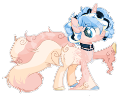 Size: 3720x2808 | Tagged: safe, artist:mint-light, artist:thieeur-nawng, oc, oc only, pony, base used, choker, high res, hoof fluff, hoof polish, jewelry, messy mane, necklace, raised hoof, simple background, solo, transparent background